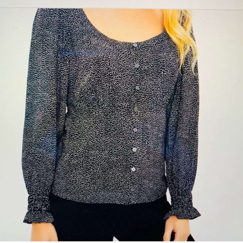 Women’s Dotted Square Neck Blouse by Loft Size Medium NWT